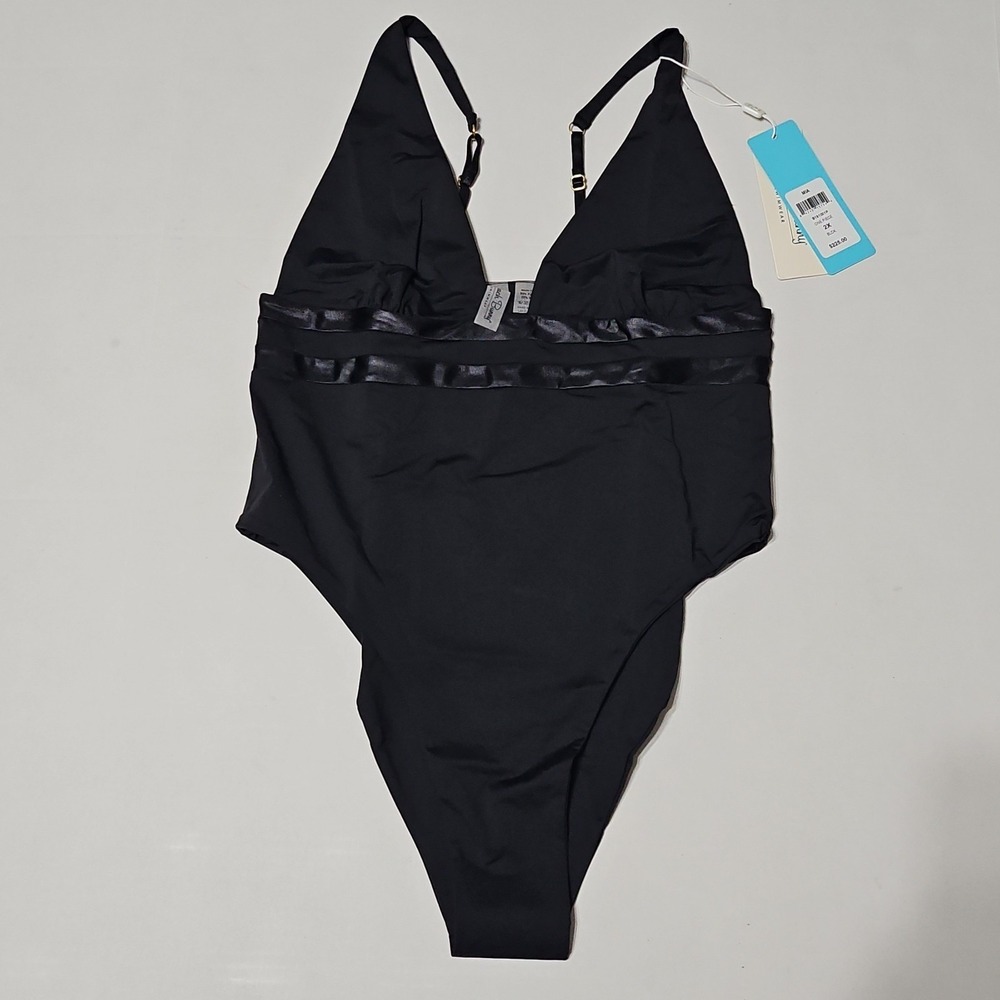 Brand New Beach Bunny Mia One Piece Full Coverage Swimsuit 2XL Black